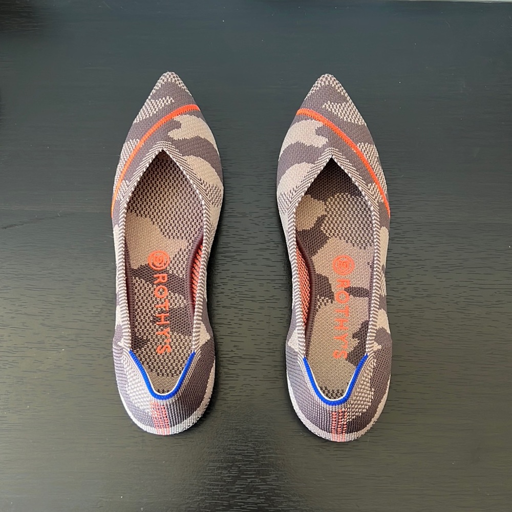 Rothy’s taupe camo points, size 9